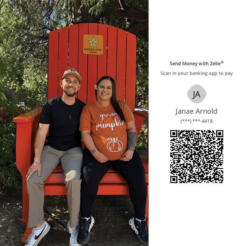 Kyle and Janae sitting together; fundraiser for Baby Adalynne